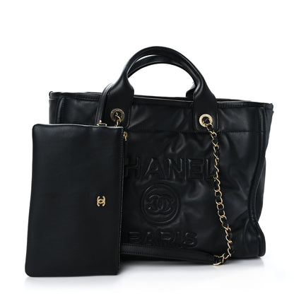 Chanel Calfskin Small Deauville Tote Black 3 of 11