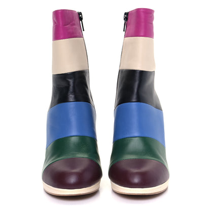 Valentino Garavani Lambskin Striped Bo-Y-Ch Ankle Boots 36.5 Multicolor 4 of 11