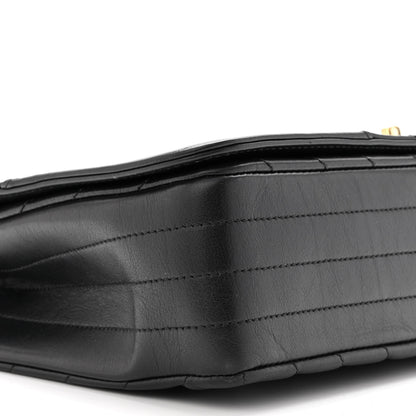 Chanel Calfskin Chevron Quilted Medium Statement Flap Black 9 of 10