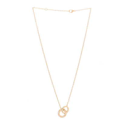 Cartier 18K Pink Gold Diamond Interlocking LOVE Paved Necklace 3 of 5