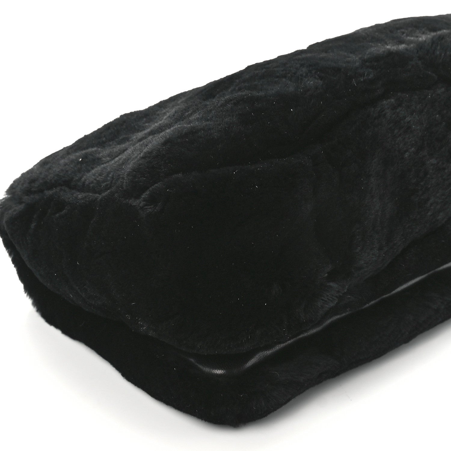 Chanel Rabbit Fur Beaded CC Flap Bag Black 10 of 12