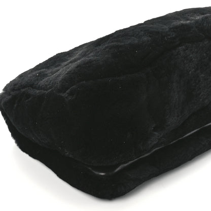 Chanel Rabbit Fur Beaded CC Flap Bag Black 10 of 12