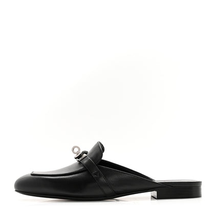 Hermes Goatskin Oz Mules 38 Black 1 of 9