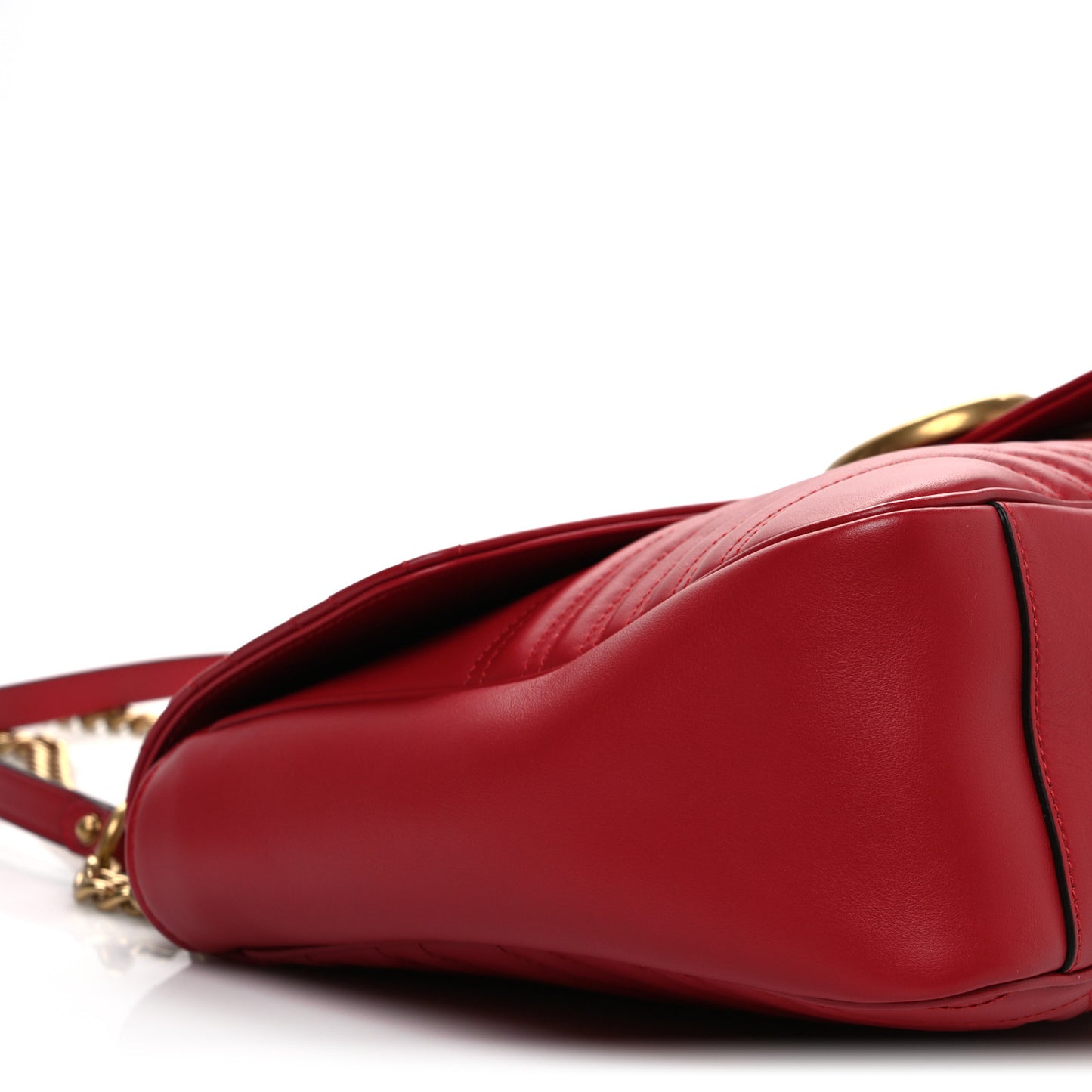 Calfskin Matelasse Large GG Marmont Shoulder Bag Hibiscus Red