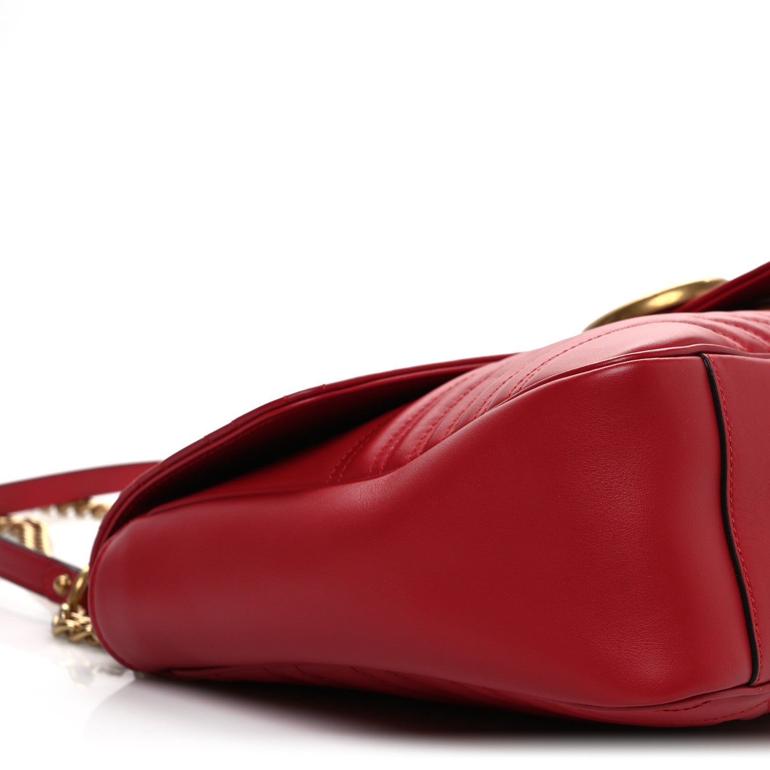 Gucci Calfskin Matelasse Large GG Marmont Shoulder Bag Hibiscus Red 9 of 11