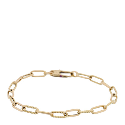 Roberto Coin 18K Yellow Gold Fluted Paper Clip Link Bracelet 1 of 3