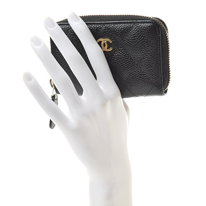 Chanel Caviar Quilted Zip Coin Purse Black 2 of 10