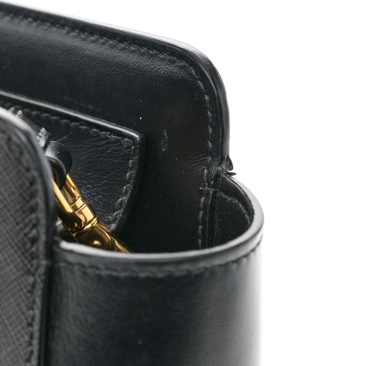 Saffiano Soft Calfskin Small Zippered Tote Black