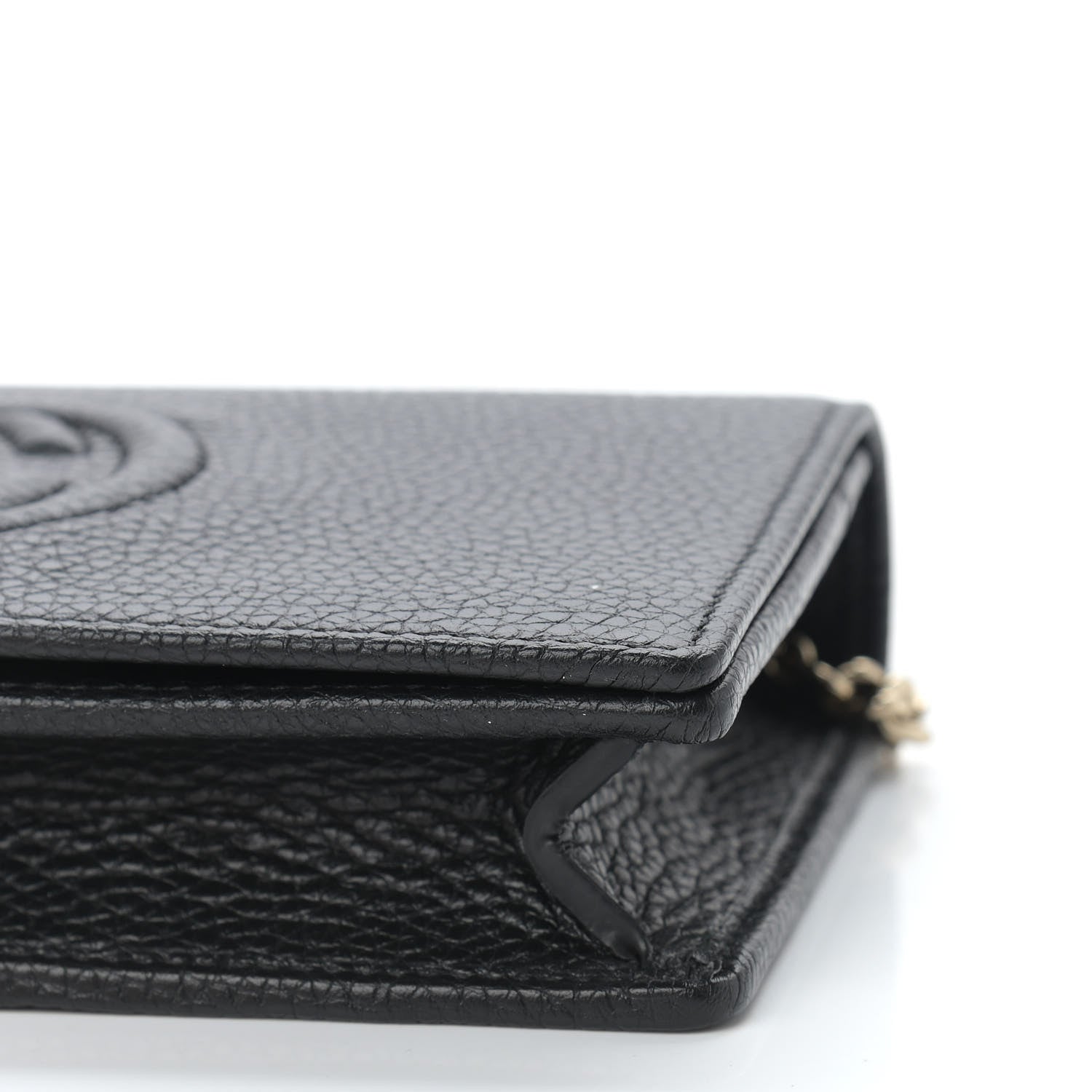Gucci Pebbled Calfskin Soho Wallet on Chain Black 8 of 8
