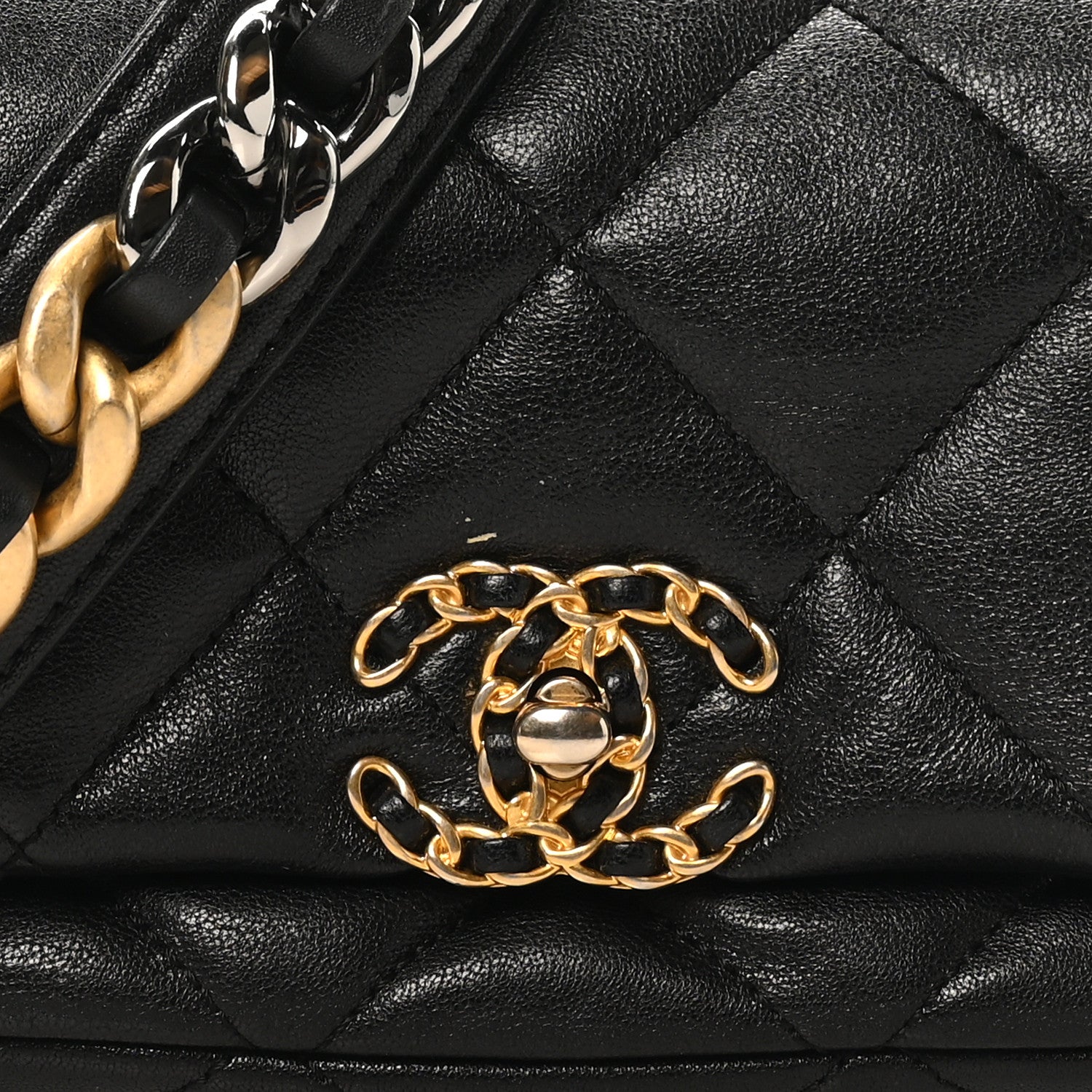 Chanel Goatskin Quilted Chanel 19 Waist Bag Black 1817281