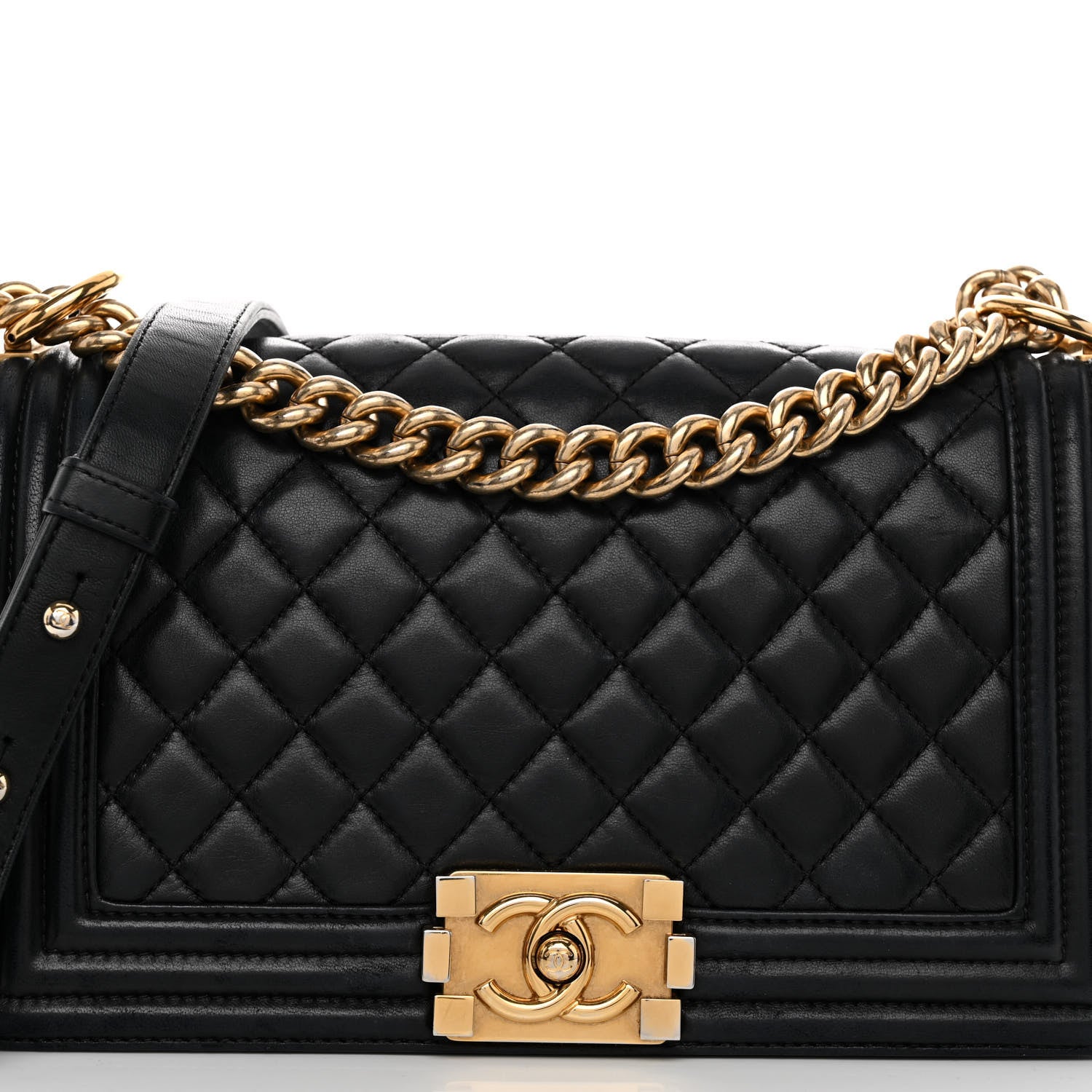 Chanel Lambskin Quilted Medium Boy Flap Black 7 of 9
