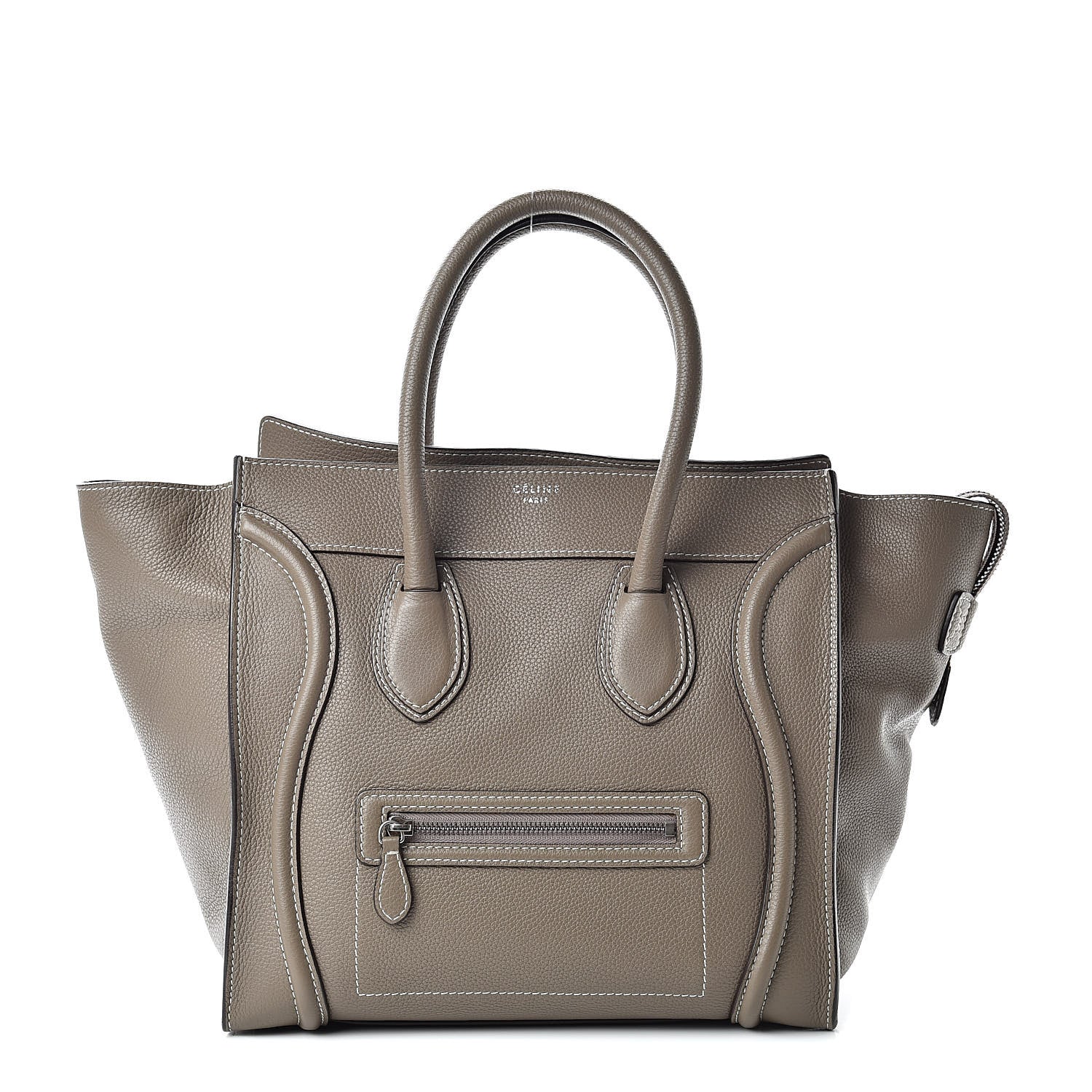 Celine Drummed Calfskin Mini Luggage Souris 1 of 13