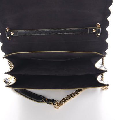 Fendi Vitello Liberty Scalloped Studded Kan I Shoulder Bag Black 5 of 9