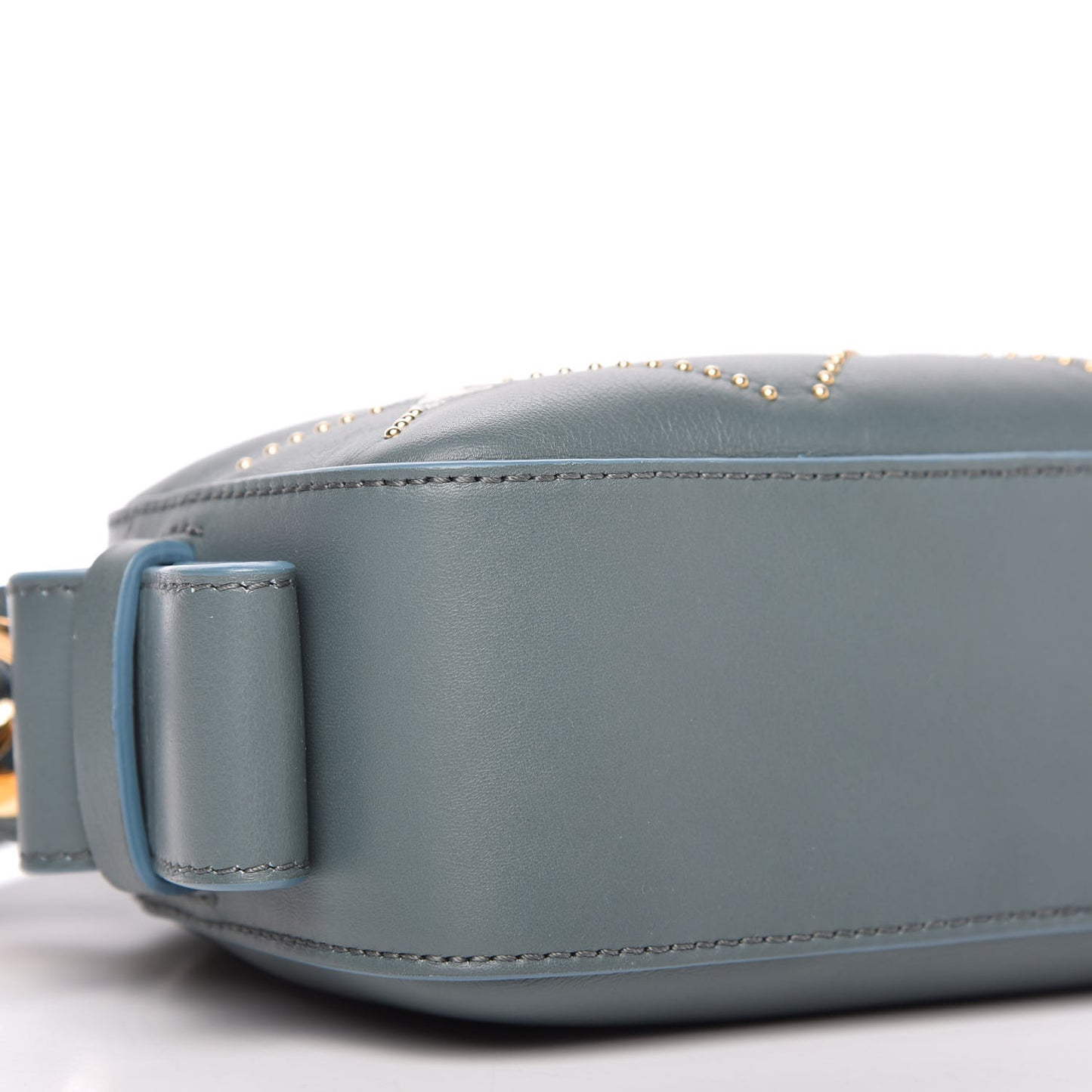 Smooth Calfskin Little Horses Embroidered Shoulder Bag Cloudy Blue