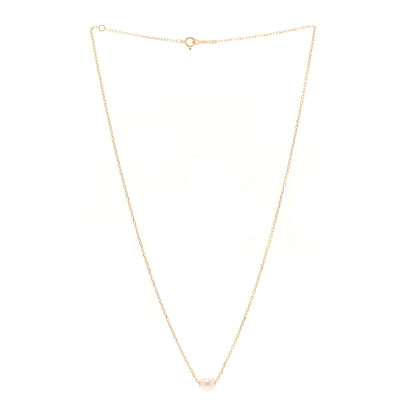Mikimoto 18K Yellow Gold Akoya Cultured Pearl 7mm Single Pendant Necklace 3 of 5