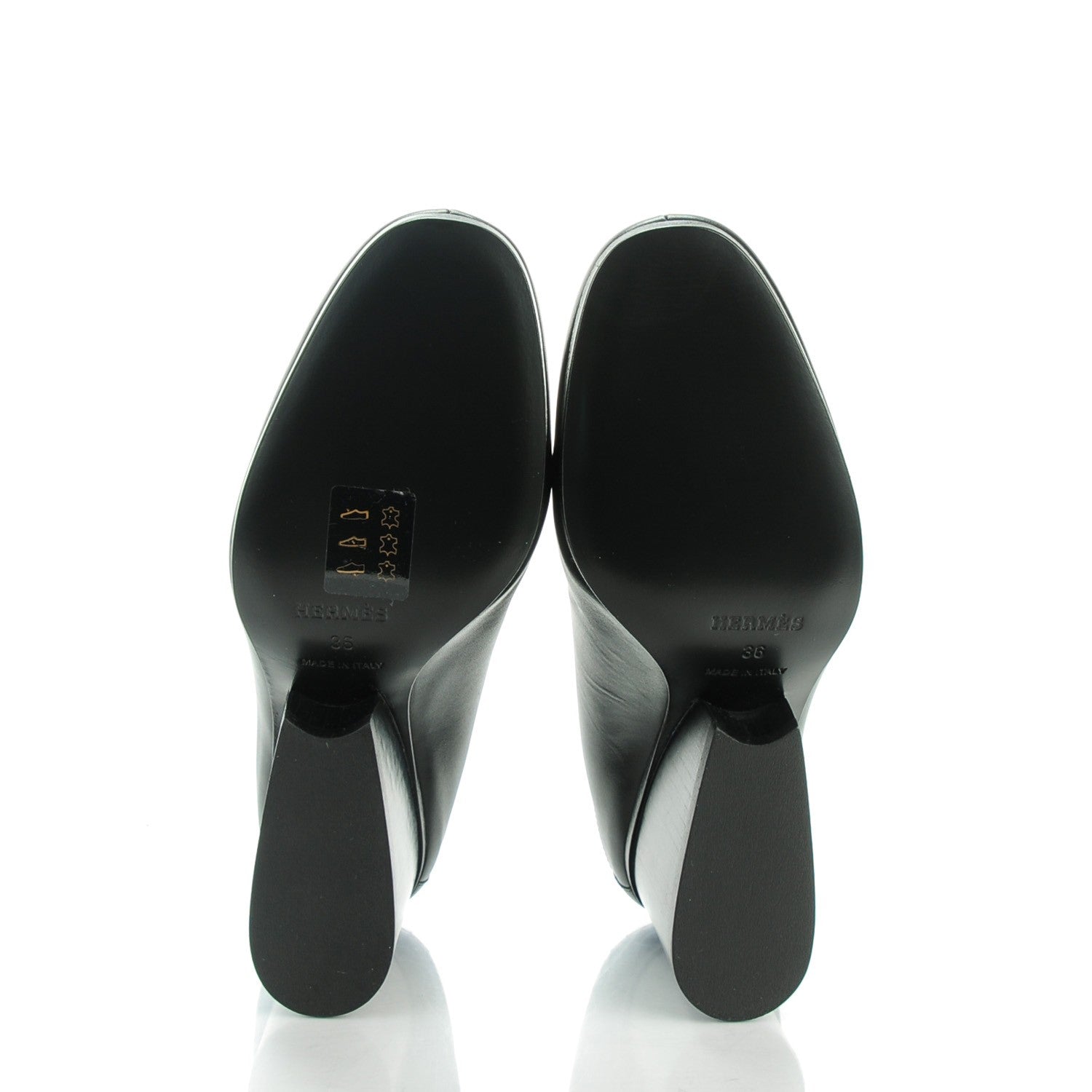 Hermes Box Wedge Booties 36 Black 5 of 8