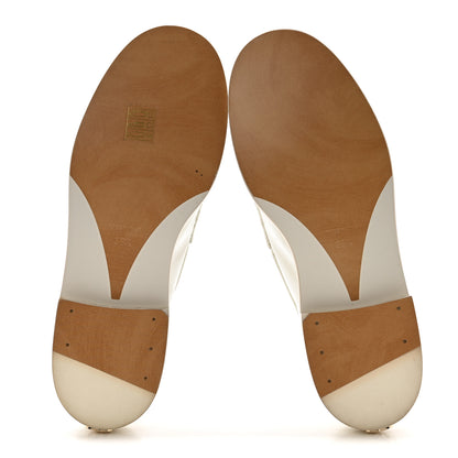 Chanel Shiny Calfskin Logo Loafers 39.5 White 6 of 14