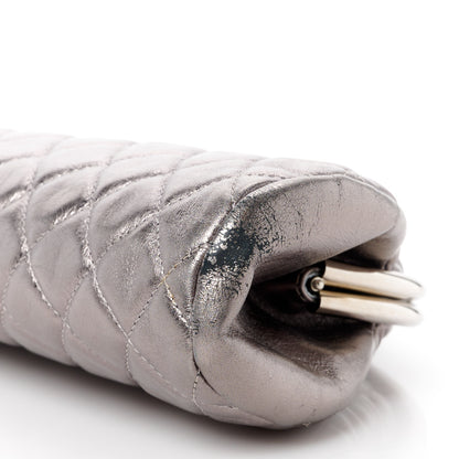 Chanel Metallic Aged Calfskin Quilted Timeless Clutch Silver 11 of 12