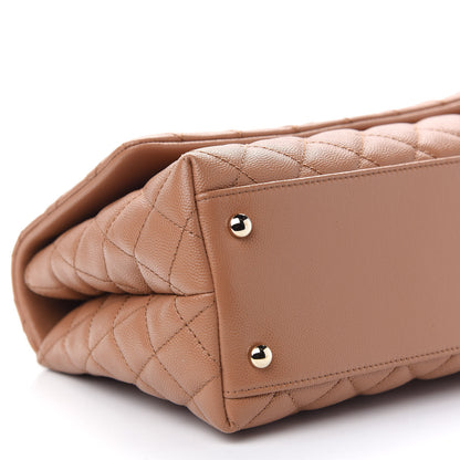 Chanel Caviar Quilted Small Coco Handle Flap Brown 8 of 9
