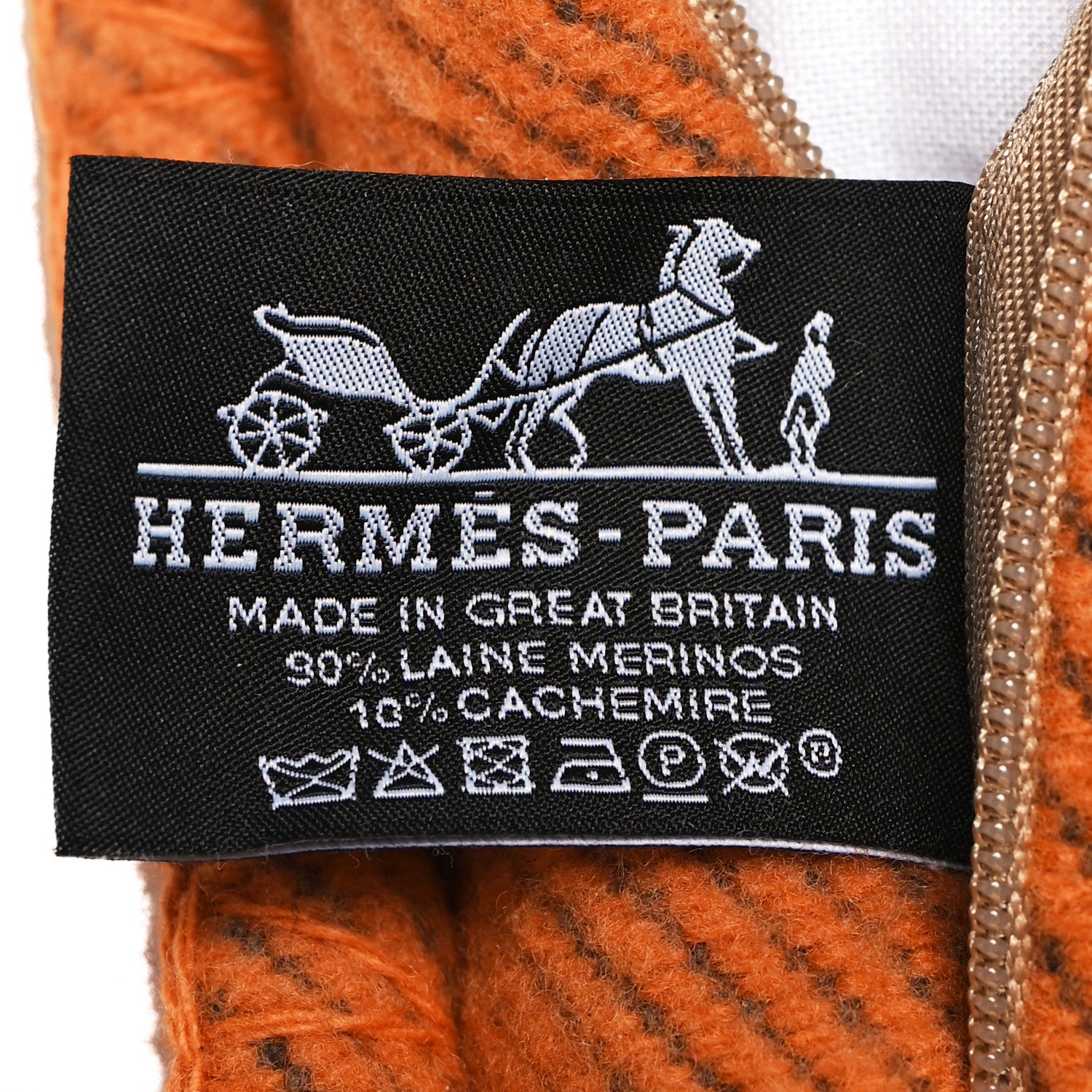 Hermes Wool Cashmere Avalon Pillow PM Ecru Potiron 3 of 3