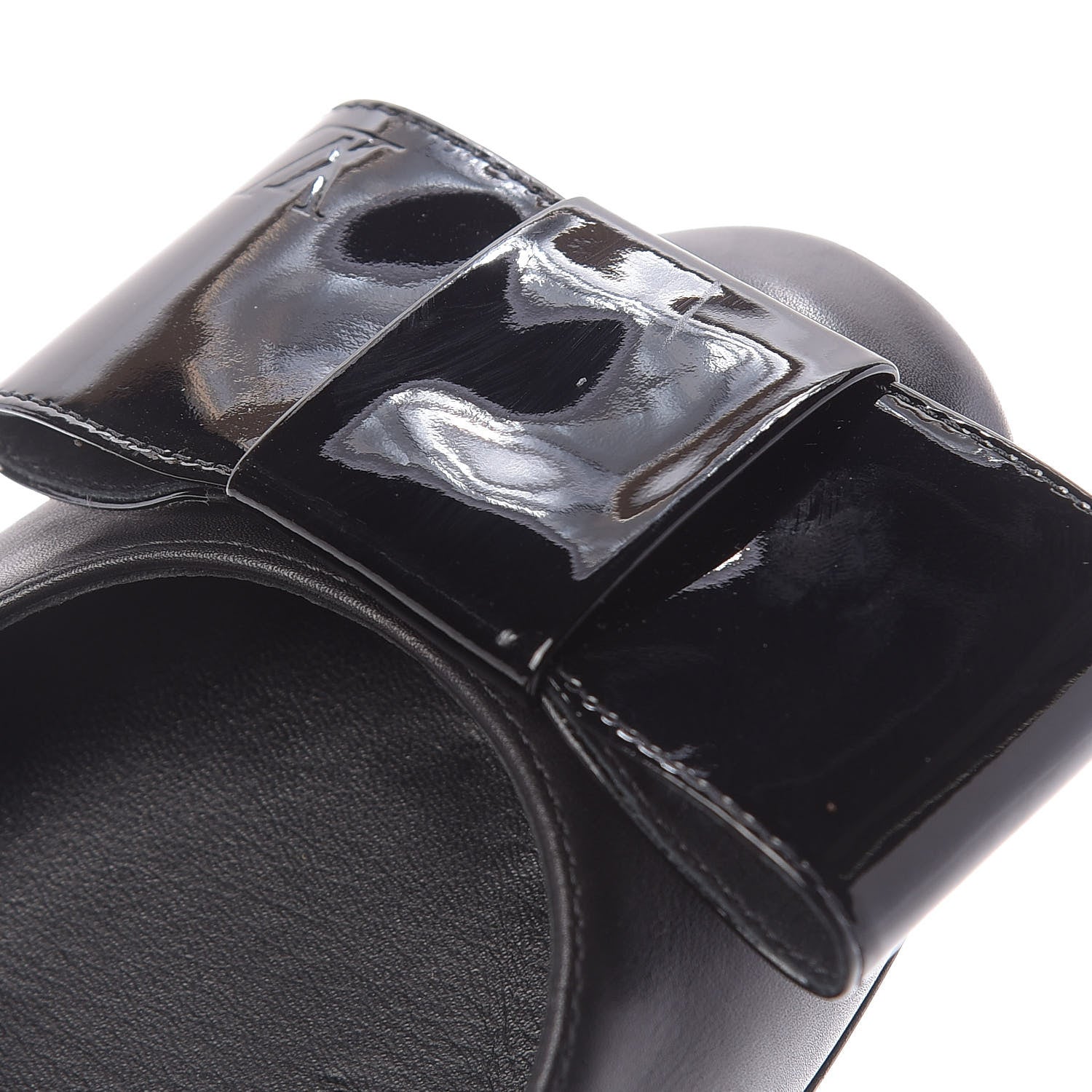 Louis Vuitton Calfskin Patent Bow Uniformes Ballet Flats 37 Black 13 of 14
