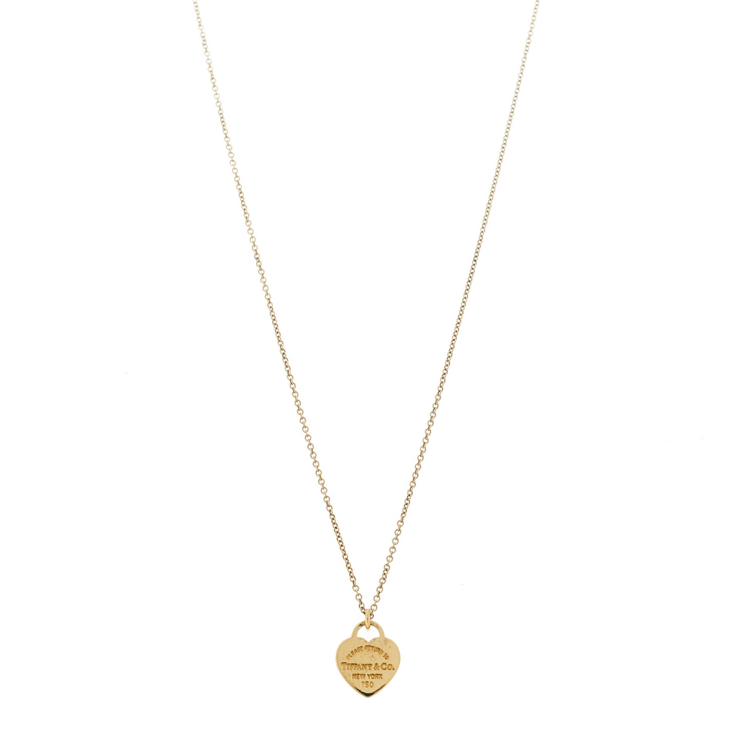 18K Yellow Gold Mini Return to Tiffany Heart Tag Pendant Necklace