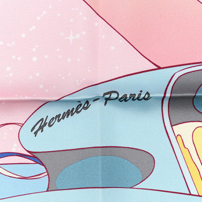 Hermes Silk Space Derby Scarf 90 Rose Pale Ciel Jaune 2 of 5