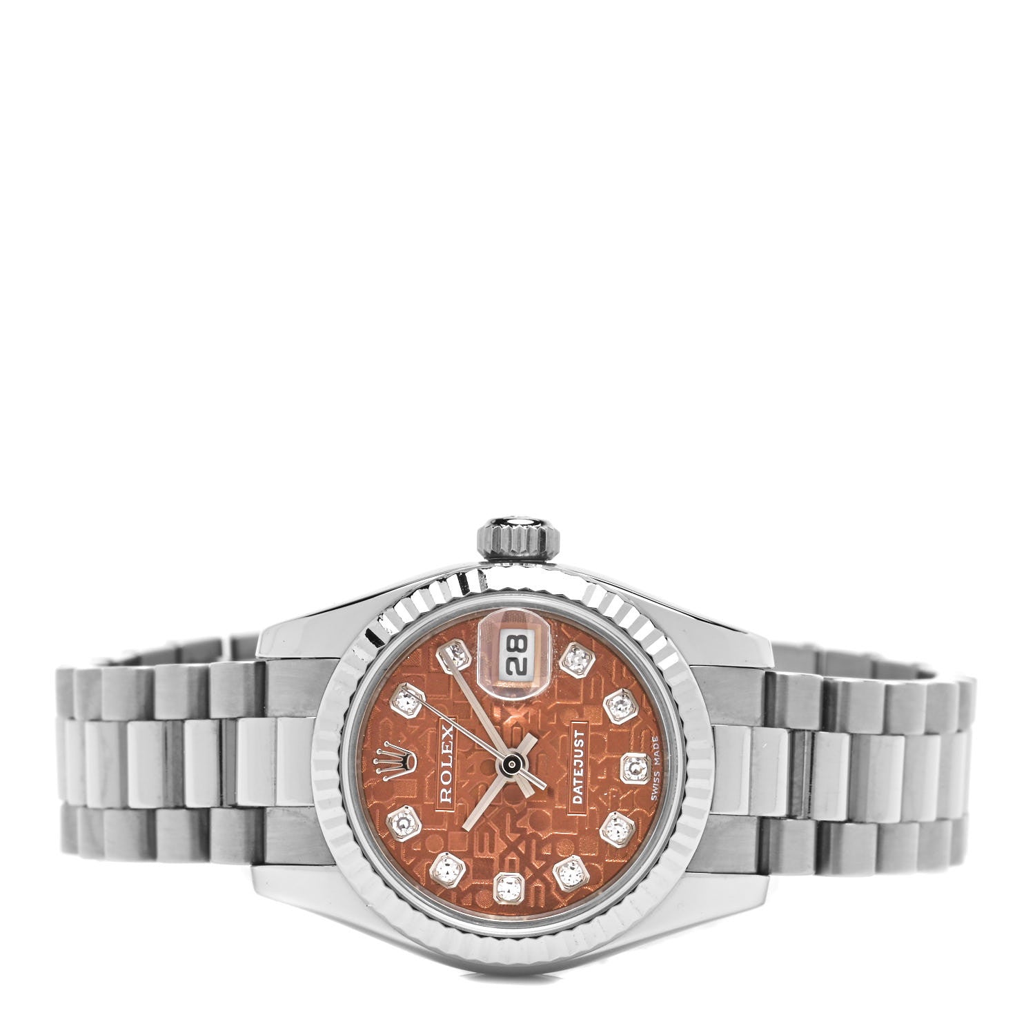 Rolex 18K White Gold Diamond 26mm Oyster Perpetual Datejust President Watch Havana Jubilee 179179 2 of 5