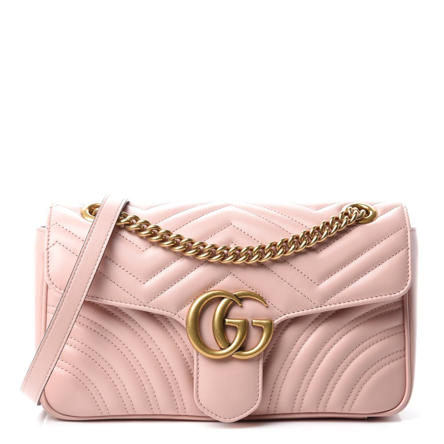 Calfskin Matelasse Small GG Marmont Shoulder Bag Perfect Pink