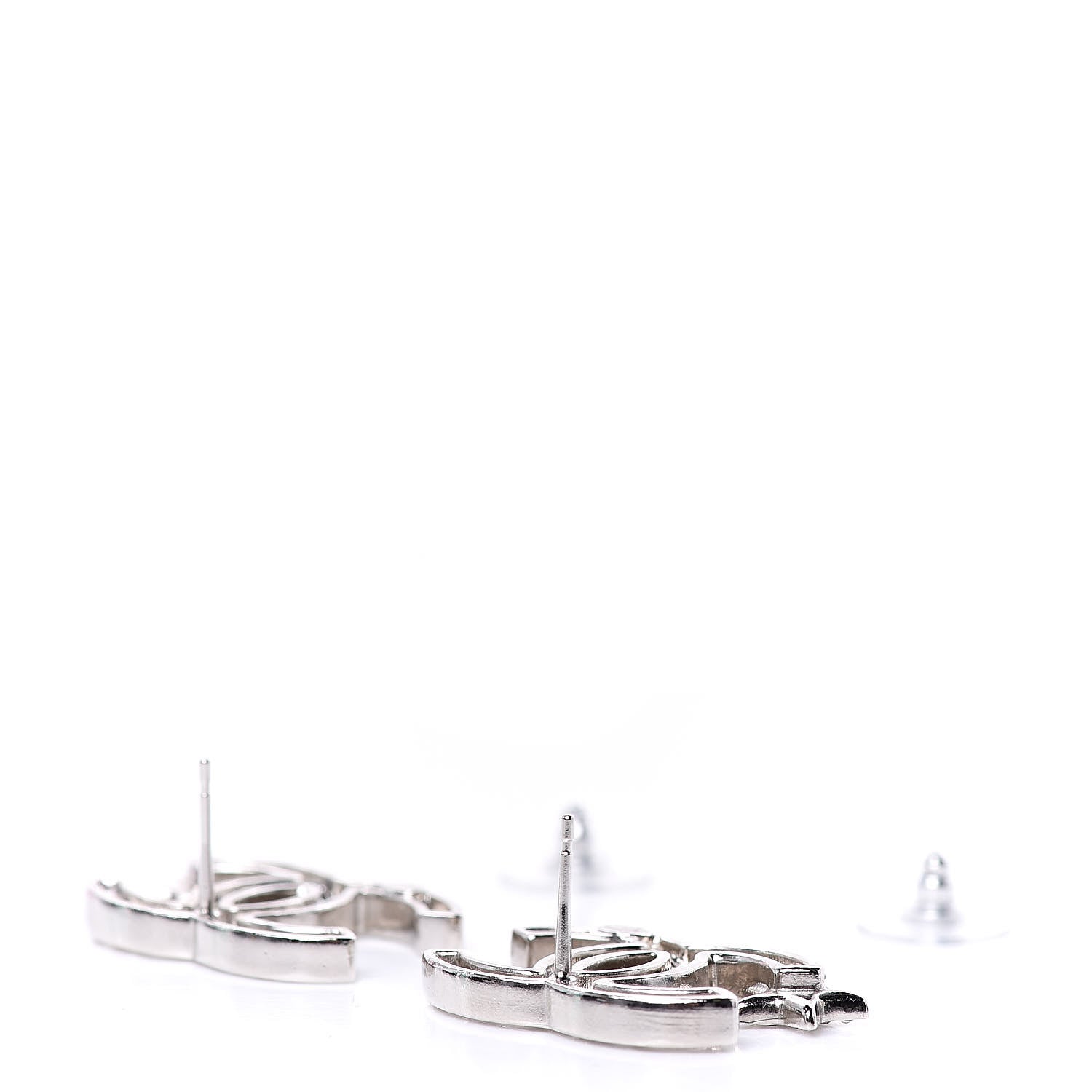 Chanel Crystal CC Starfall Earrings Silver 4 of 5
