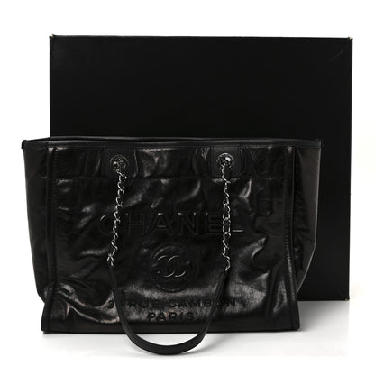 Chanel Glazed Calfskin Small Deauville Tote Black 11 of 11