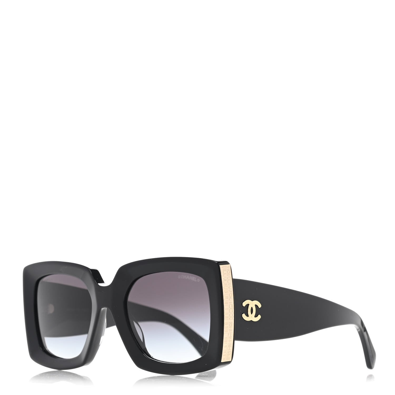 Chanel Acetate Rectangle Sunglasses 5435 Black 1 of 8