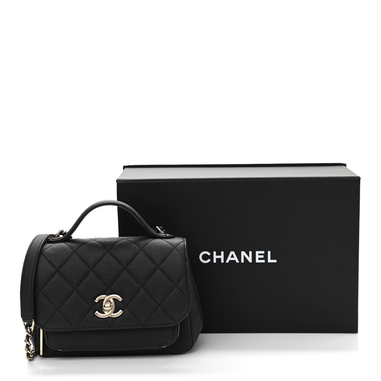 Caviar Quilted Small Business Affinity Flap Black