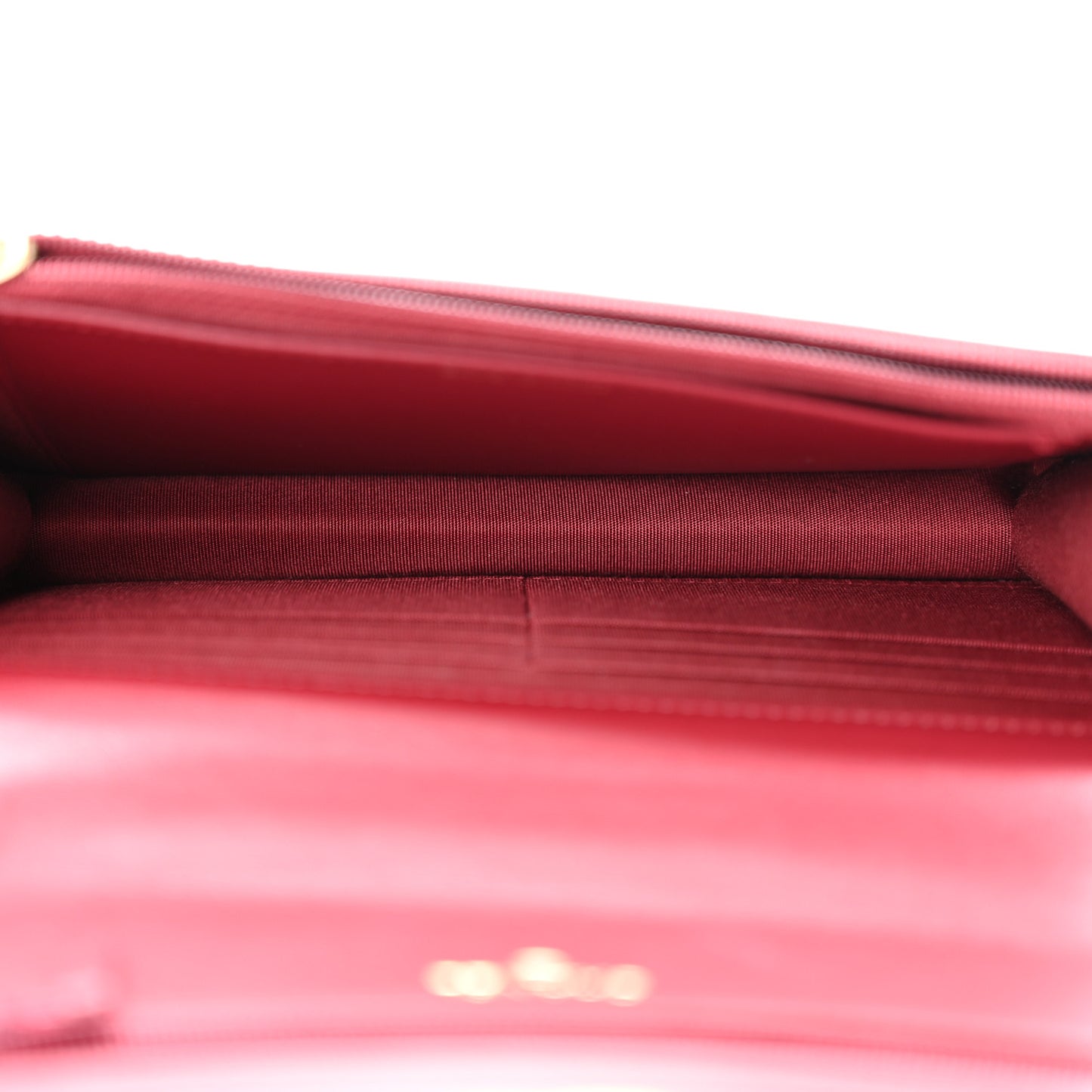 Calfskin Quilted Perfect Fit Wallet On Chain WOC Burgundy