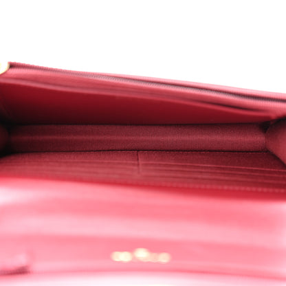 Chanel Calfskin Quilted Perfect Fit Wallet On Chain WOC Burgundy 4 of 11
