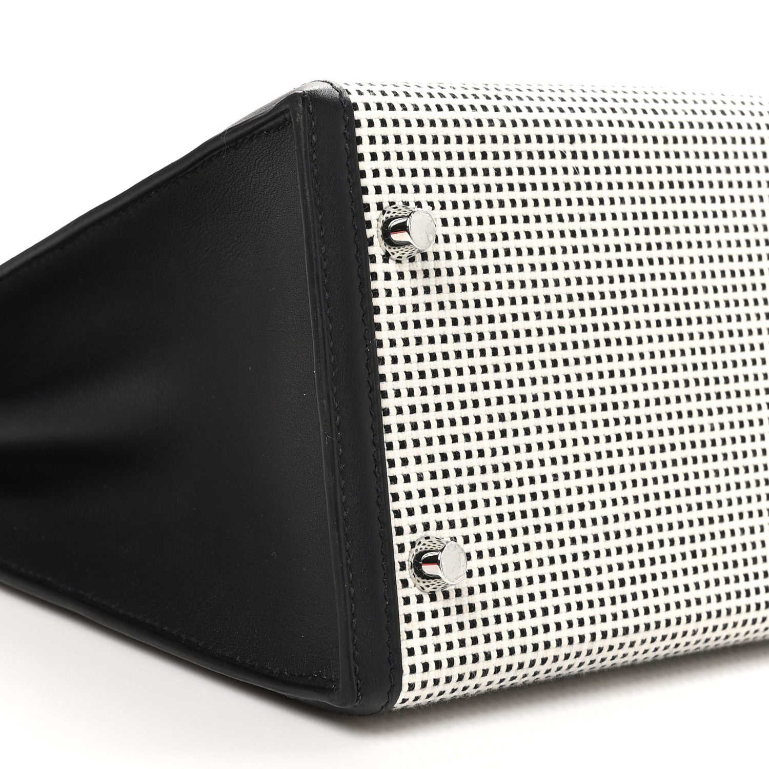 Hermes Toile Quadrille Swift Kelly Sellier 28 Ecru White Black 9 of 13