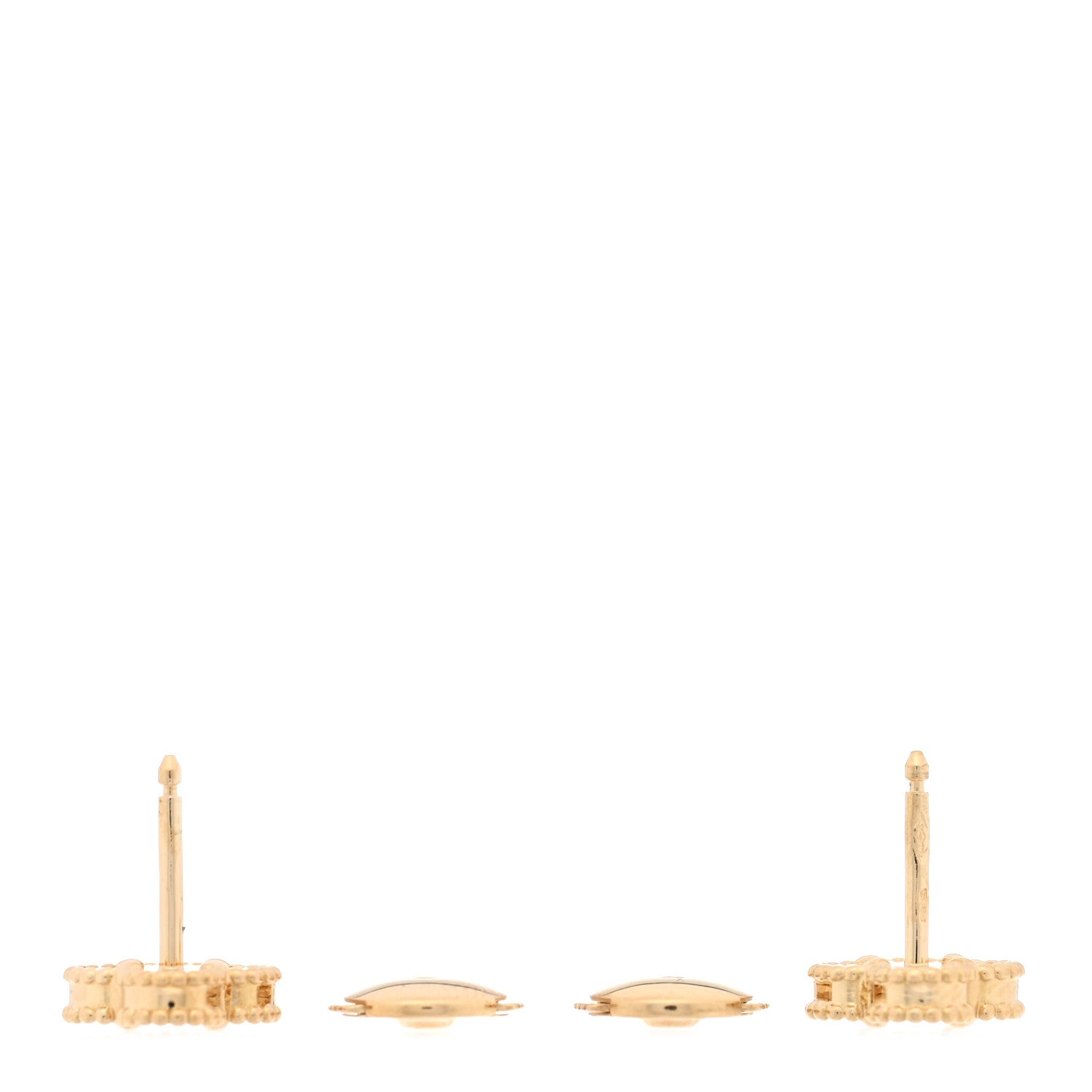 Van Cleef & Arpels 18K Yellow Gold Black Onyx Sweet Alhambra Earrings 3 of 4