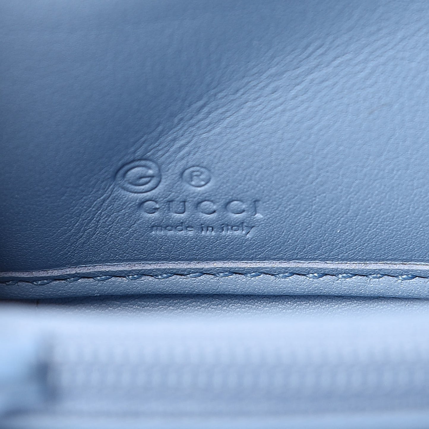 Microguccissima Zip Around Wallet Mineral Blue