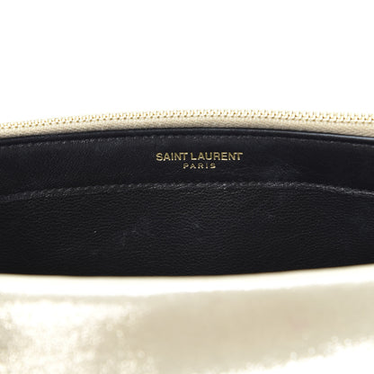Saint Laurent Metallic Fabric Monogram Envelope Chain Wallet Champagne 10 of 15
