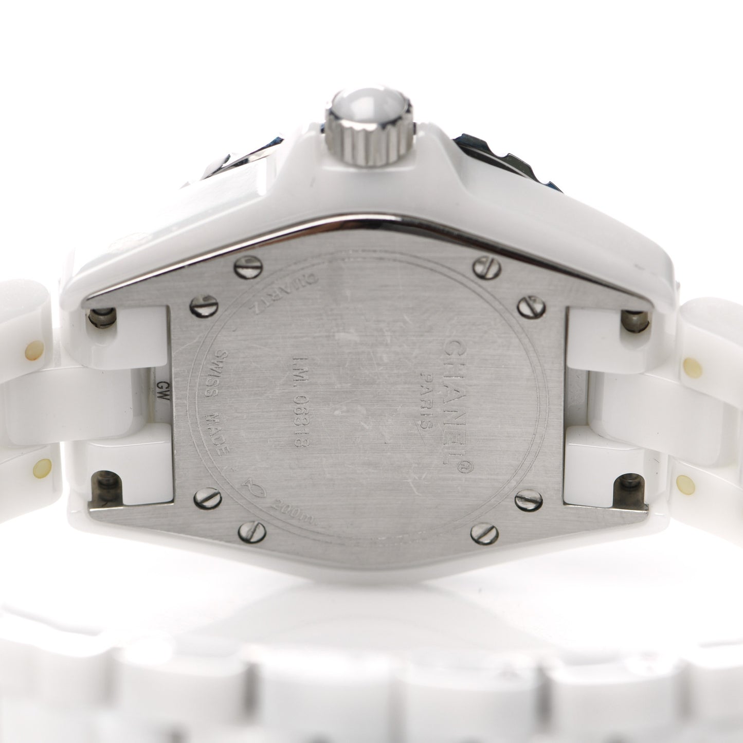 Stainless Steel Ceramic Diamond 33mm J12 Quartz Watch White