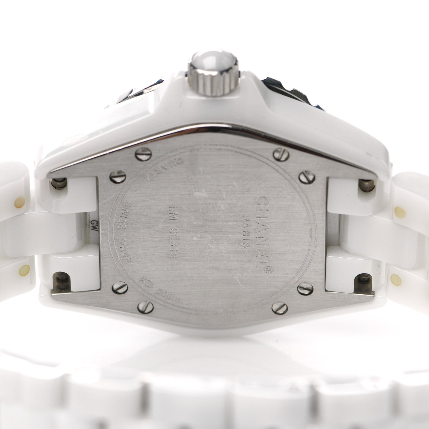 Chanel Stainless Steel Ceramic Diamond 33mm J12 Quartz Watch White 4 of 5