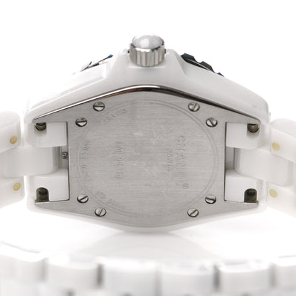 Chanel Stainless Steel Ceramic Diamond 33mm J12 Quartz Watch White 4 of 5