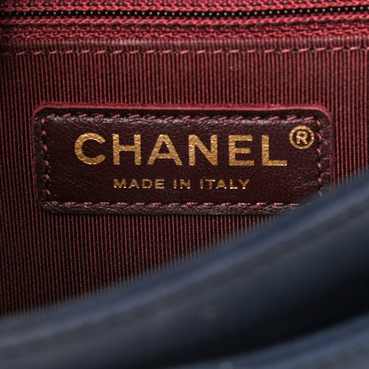 Chanel Iridescent Calfskin Small Happy Stitch Flap Navy 5 of 8