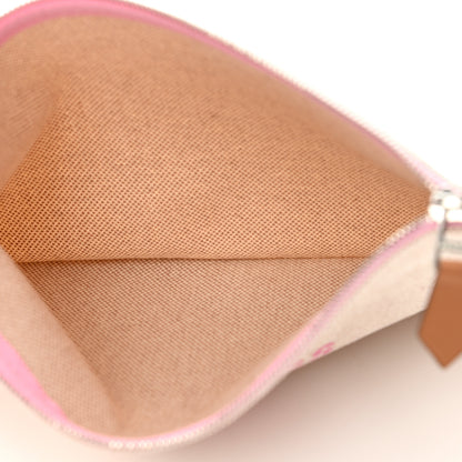 Hermes Toile Small Bain New Yachting Case Bubble Gum 5 of 8