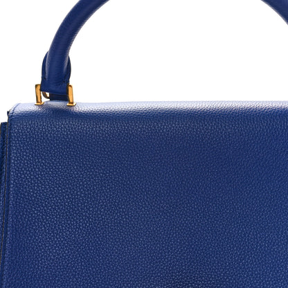 Celine Drummed Calfskin Suede Small Trapeze Indigo 7 of 10