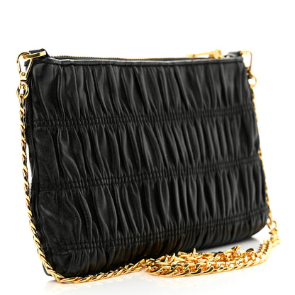 Prada Nappa Gaufre Chain Shoulder Bag Black 3 of 10