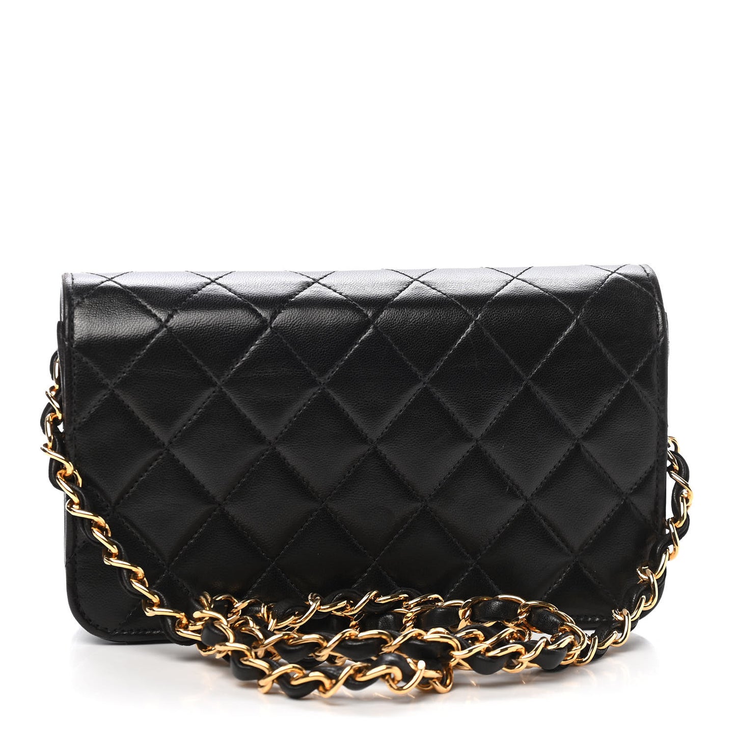 Lambskin Quilted Small Single Flap Black