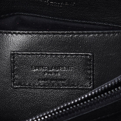 Saint Laurent Sheepskin Matelasse Chevron Monogram Medium College Bag Black 6 of 10