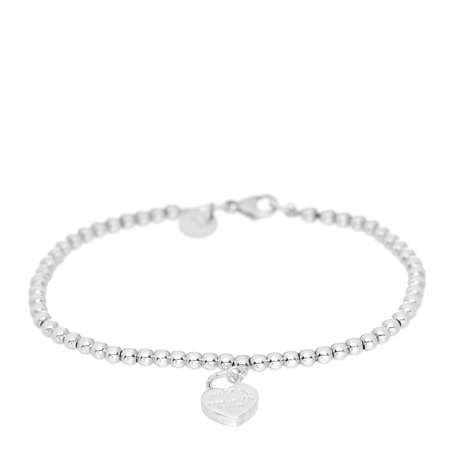 Tiffany Sterling Silver 3mm Return to Tiffany Heart Lock Bead Bracelet 1 of 4