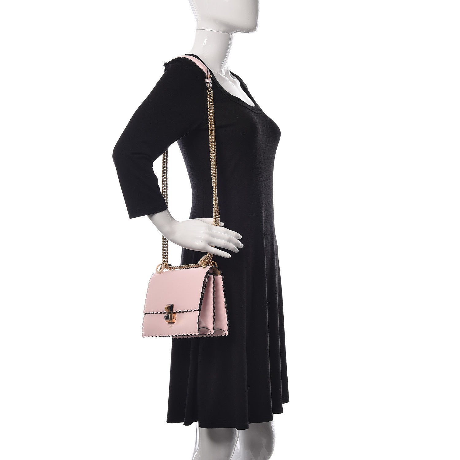 Fendi Vitello Liberty Scalloped Studded Small Kan I Shoulder Bag Confetto 2 of 12